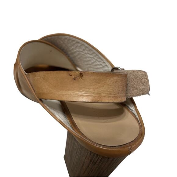 Vince Faine Leather Slingback Sandal Tan Size 8.5 - Picture 7 of 9